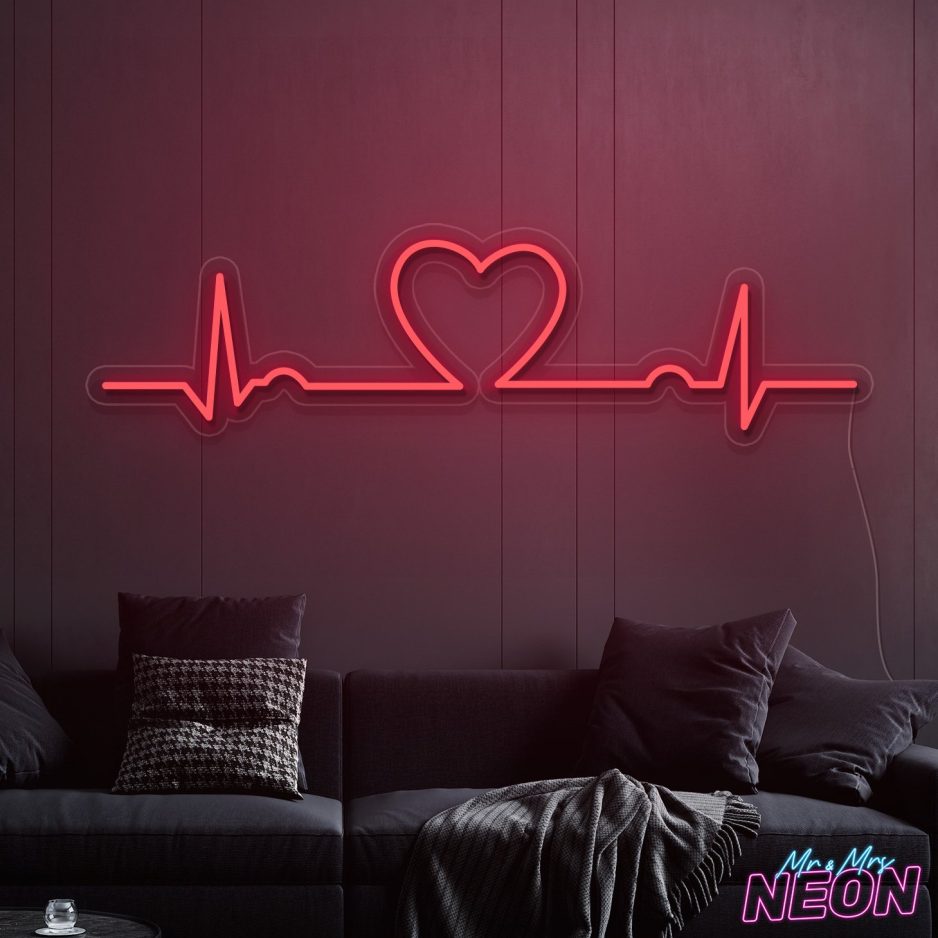 Heartbeat Neon Light Red