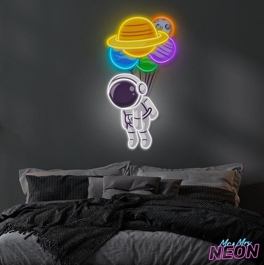 astronaut-planet-balloon-neon-artwork