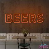 beers neon sign deep orange