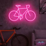 bike neon sign deep pink