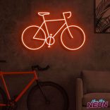 bike neon sign orange