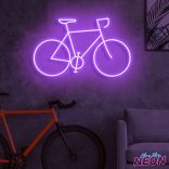 bike neon sign purple