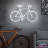 bike neon sign white