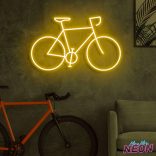 bike neon sign yellow