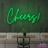cheers neon sign deep green