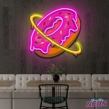 doughnut planet neon sign light