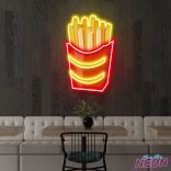 french fries neon sign light