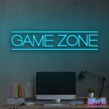 game zone neon light sign lake blue