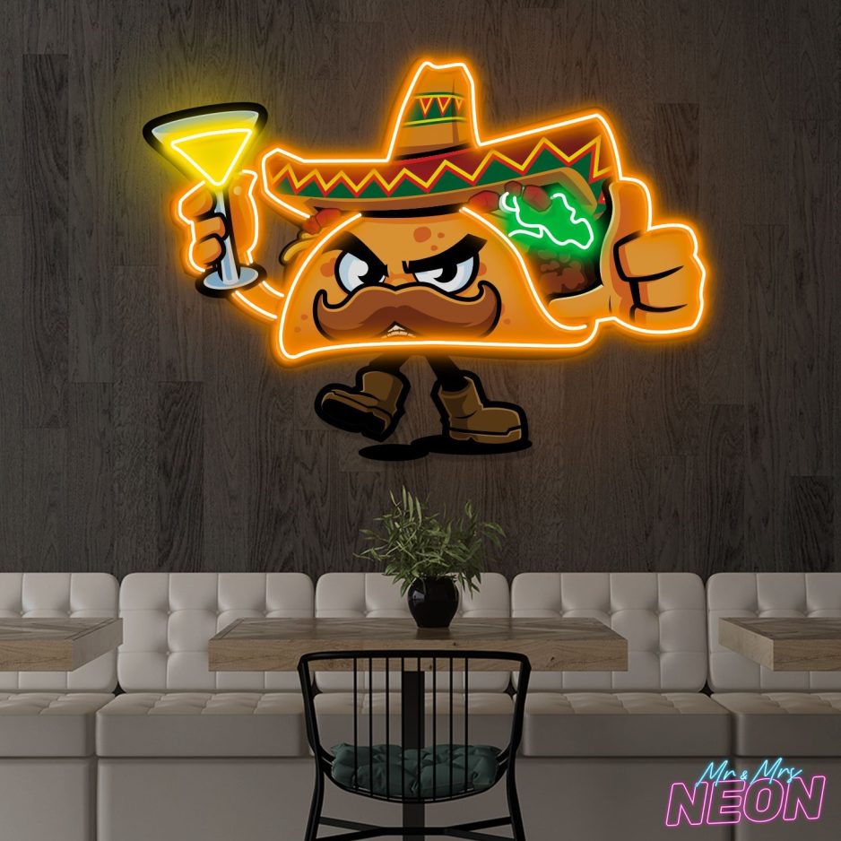 mexican taco neon light sign