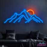 mountain sunrise neon sign