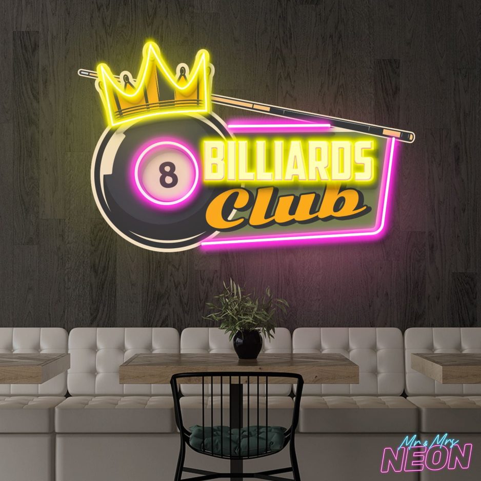 pool billiards neon sign light