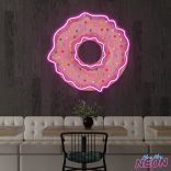 strawberry doughnut neon sign light